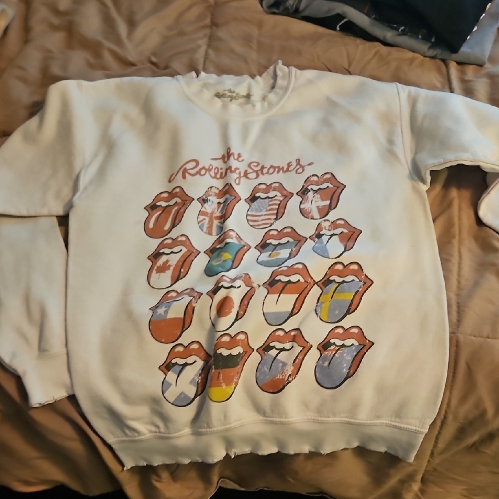 the Rolling Stones White Graphic Sweater